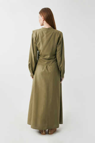 Yeleği Bağlamalı Elbise Takım Haki - 22