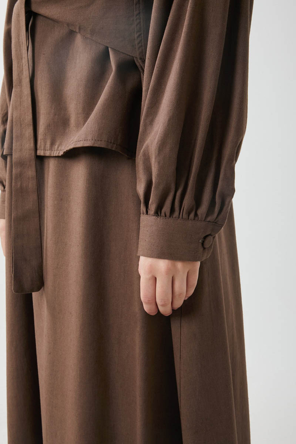 Yeleği Bağlamalı Elbise Takım Kahverengi - 9