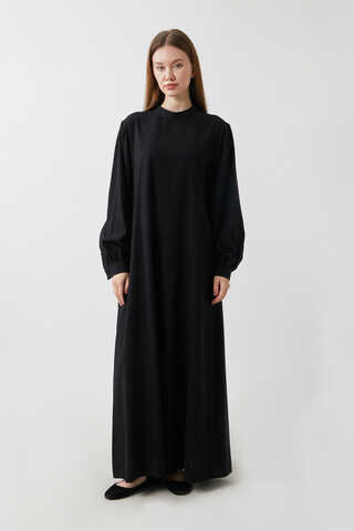 Yeleği Bağlamalı Elbise Takım Siyah - 2