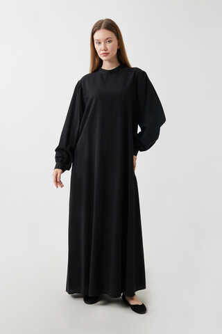 Yeleği Bağlamalı Elbise Takım Siyah - 4