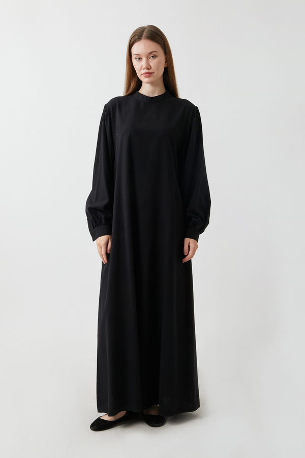 Yeleği Bağlamalı Elbise Takım Siyah - 2