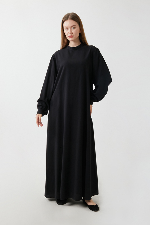 Yeleği Bağlamalı Elbise Takım Siyah - 4