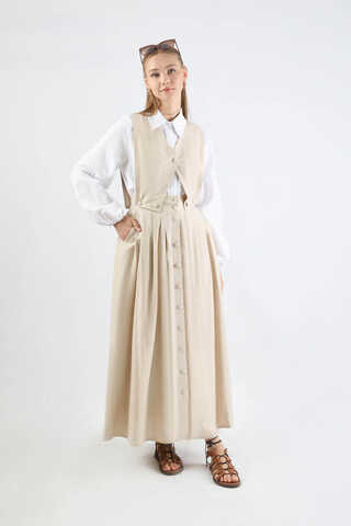 Yelek Detaylı Etek Takım Taş - 1