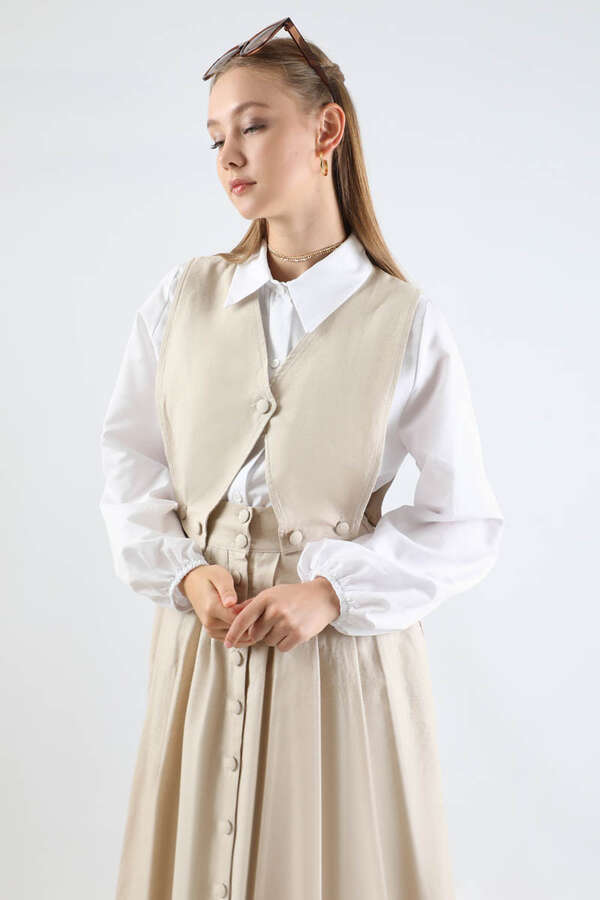 Yelek Detaylı Etek Takım Taş - 2