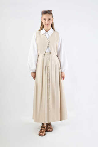 Yelek Detaylı Etek Takım Taş - 3