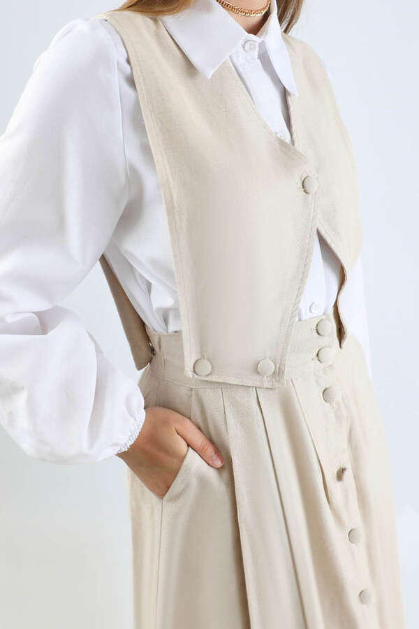 Yelek Detaylı Etek Takım Taş - 5