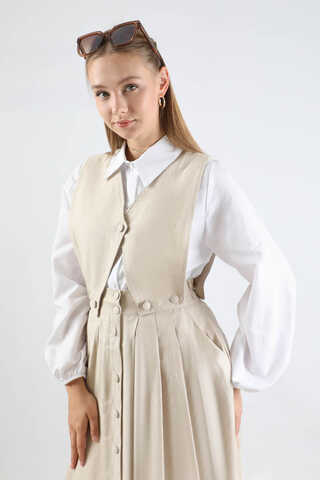 Yelek Detaylı Etek Takım Taş - 4