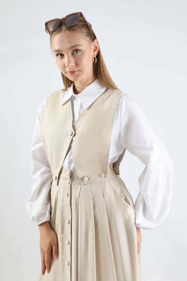 Yelek Detaylı Etek Takım Taş - 4