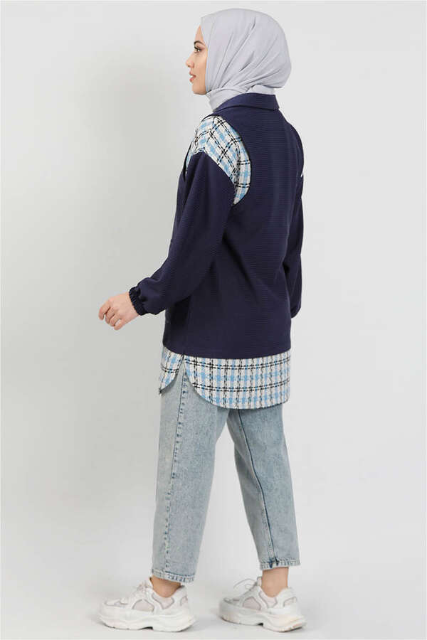 Yelek Detaylı Gömlek Lacivert - 4