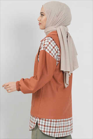 Yelek Detaylı Gömlek Şeftali - 4