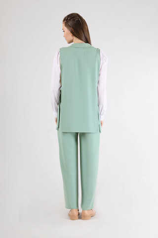 Yelek Tunik Takım Mint Beyaz - 5