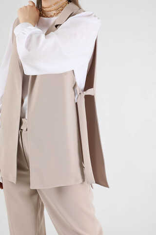 Yelek Tunik Takım Taş Beyaz - 4