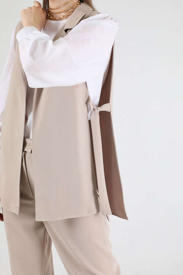 Yelek Tunik Takım Taş Beyaz - 4