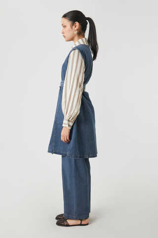 Yelekli Denim Takım Koyu Mavi - 12