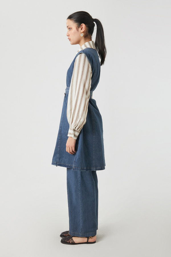 Yelekli Denim Takım Koyu Mavi - 12