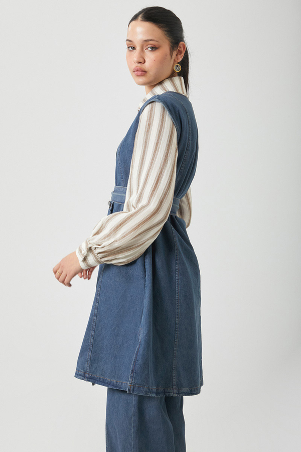 Yelekli Denim Takım Koyu Mavi - 13