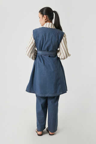 Yelekli Denim Takım Koyu Mavi - 15