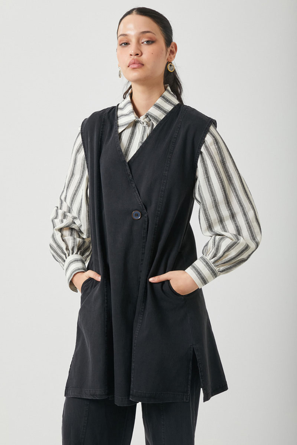 Yelekli Denim Takım Siyah - 4