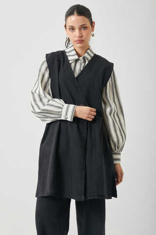 Yelekli Denim Takım Siyah - 6