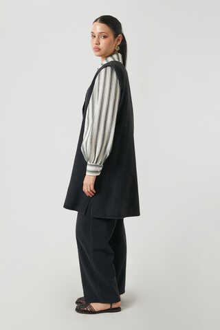 Yelekli Denim Takım Siyah - 7