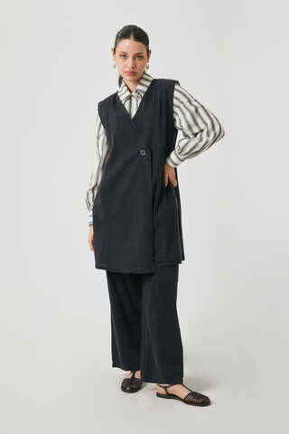 Yelekli Denim Takım Siyah - 3