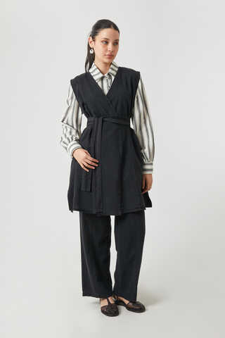 Yelekli Denim Takım Siyah - 10