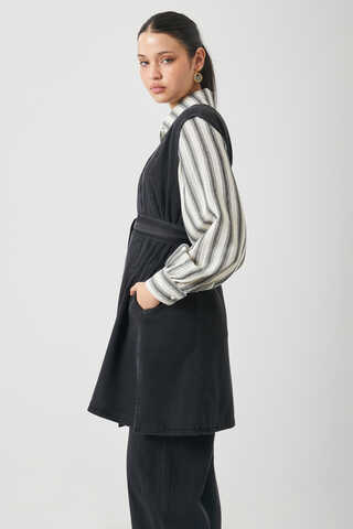 Yelekli Denim Takım Siyah - 12