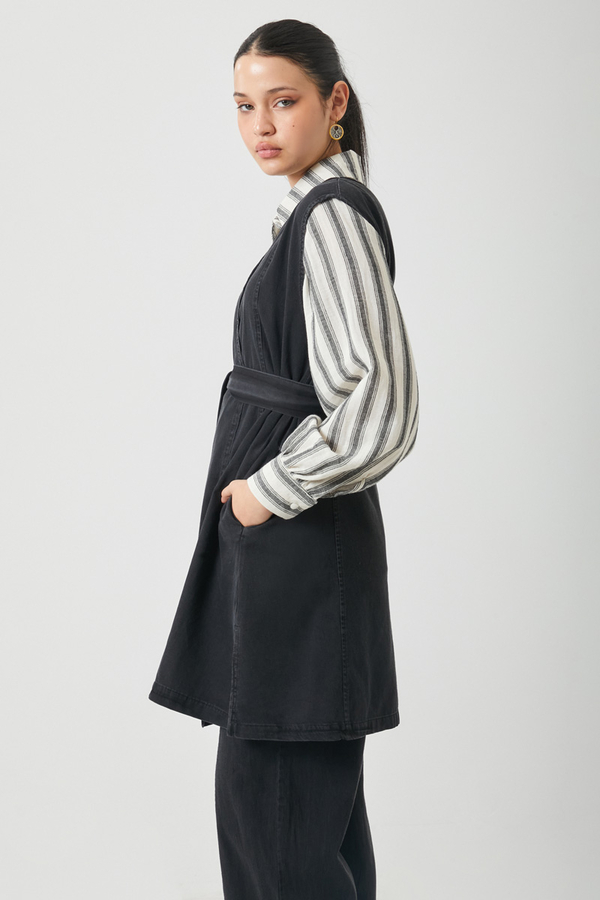 Yelekli Denim Takım Siyah - 12