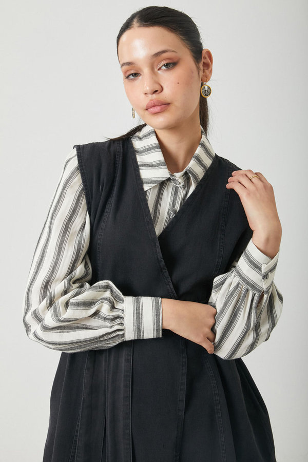 Yelekli Denim Takım Siyah - 5