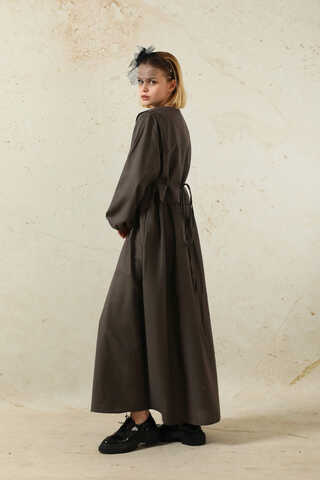 Yelekli Keten Elbise Antrasit - 6