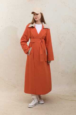 Yelekli Trençkot Turuncu - 6