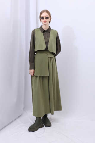 Yelekli Triko Takım Haki - 4