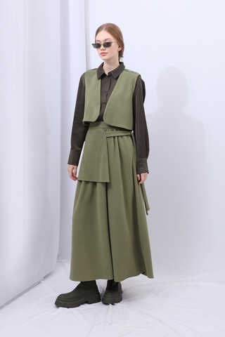 Yelekli Triko Takım Haki - 6