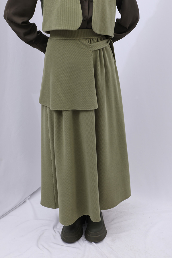 Yelekli Triko Takım Haki - 8