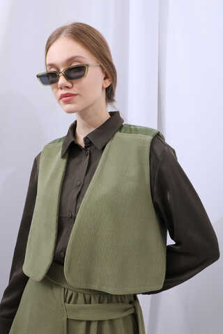 Yelekli Triko Takım Haki - 11