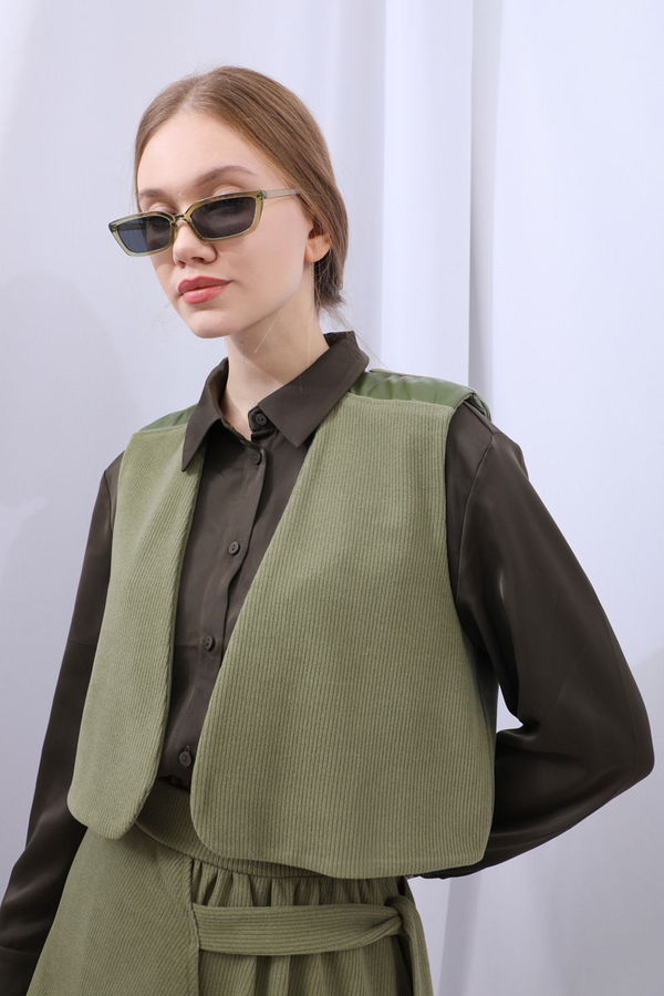 Yelekli Triko Takım Haki - 11