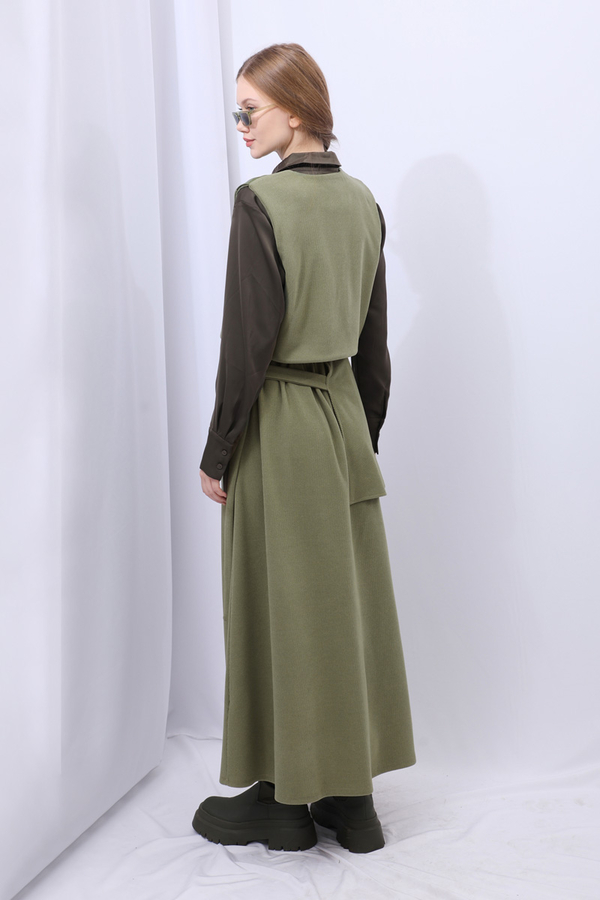 Yelekli Triko Takım Haki - 14