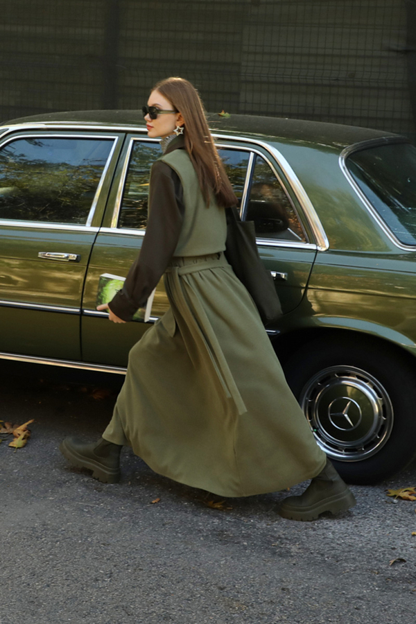 Yelekli Triko Takım Haki - 12