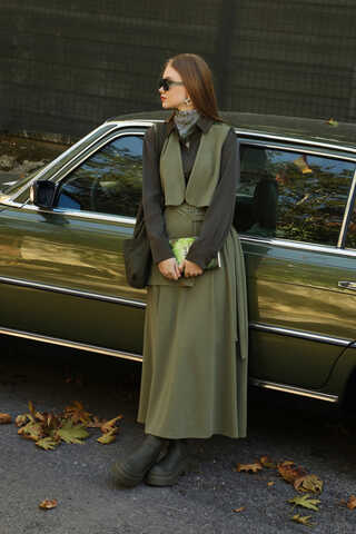 Yelekli Triko Takım Haki - 7