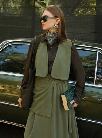 Yelekli Triko Takım Haki - 13