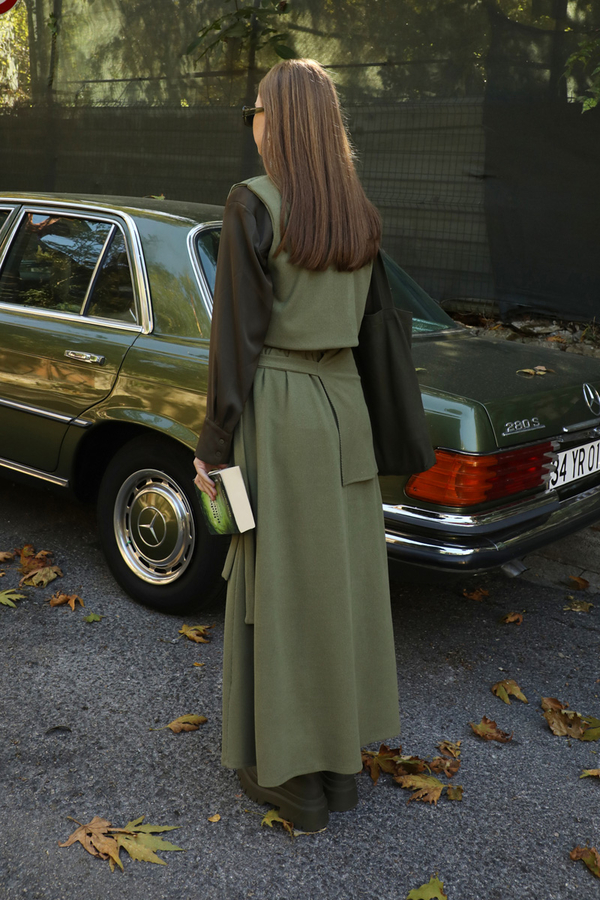 Yelekli Triko Takım Haki - 16