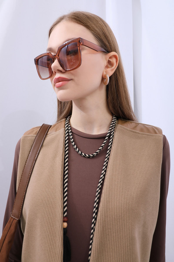 Yelekli Triko Takım Koyu Vizon - 7