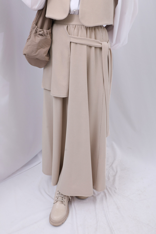 Yelekli Triko Takım Krem - 10