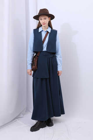 Yelekli Triko Takım Lacivert - 3