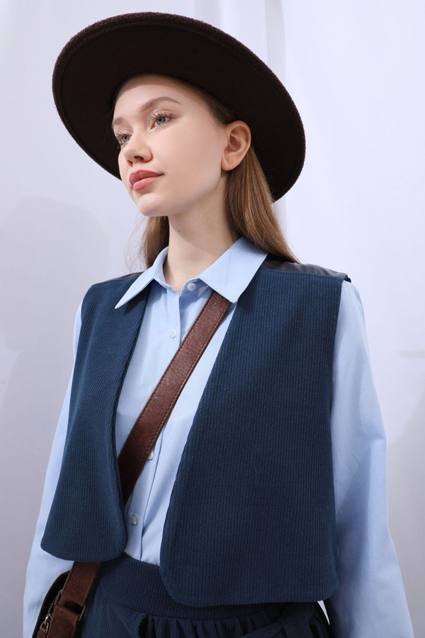 Yelekli Triko Takım Lacivert - 7