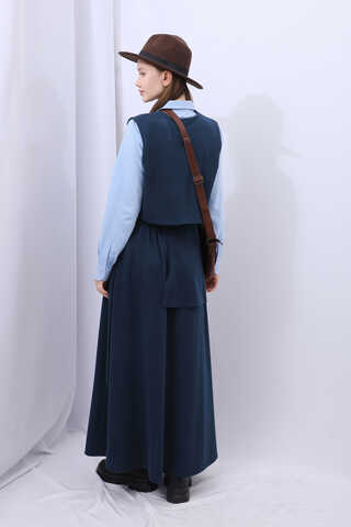 Yelekli Triko Takım Lacivert - 8