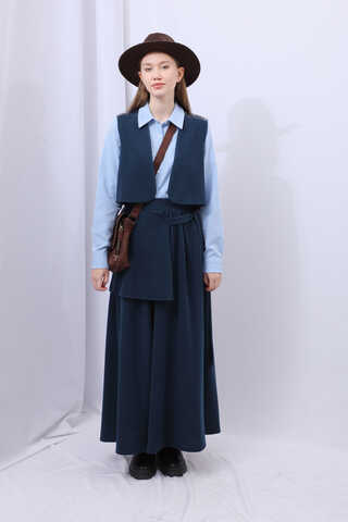 Yelekli Triko Takım Lacivert - 2