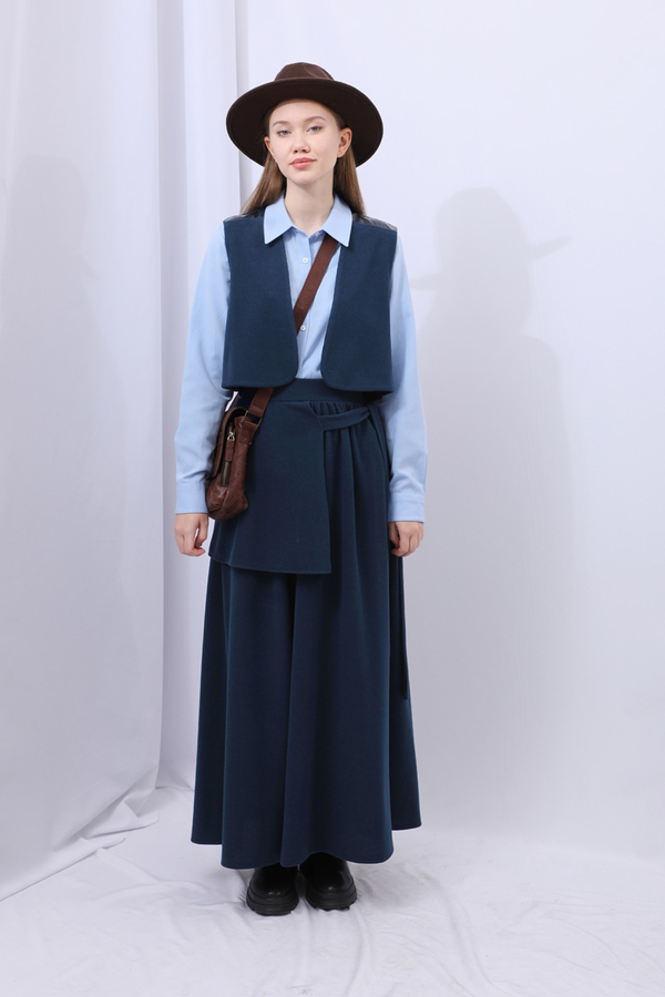 Yelekli Triko Takım Lacivert - 2