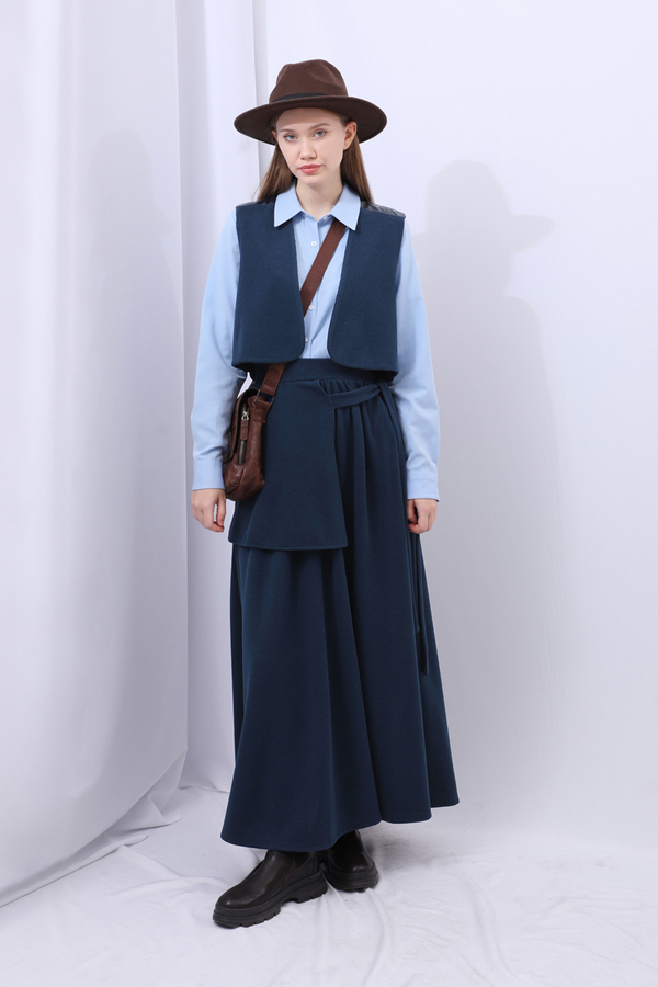 Yelekli Triko Takım Lacivert - 3