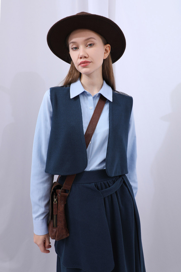 Yelekli Triko Takım Lacivert - 6